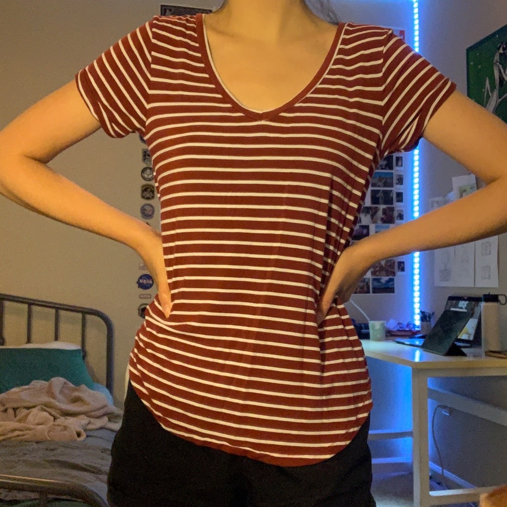 Red and White Striped AE Shirt